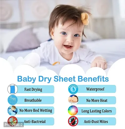 Da Anushi Baby Care Baby Bed Protector Sheet with Ultra Absorbance/Waterproof Cotton Cushioned Plastic Sleeping Mat-Pack of 1+3 (1 Plastic Sheet & 3 Cotton Sheet)-Pink-thumb5