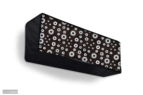 Da Anushi Split AC Cover Indoor Unit for 2 Ton Capacity AC, All Weather Cover/Attractive Digital Prints/Dustproof/Water Resistant AC Cover (Black White Flower)