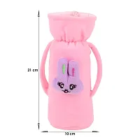 Da Anushi Soft Plush Stretchable Baby Feeding Handle Bottle Cover with Attractive Cartoon Design & Easy to Hold Strap for Newborn Babies, Suitable for 125-250 ML Bottle (Pack of 2, Rani BabyPink)-thumb4
