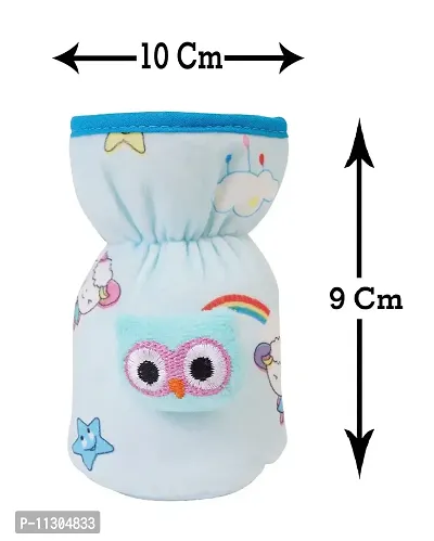 Da Anushi Soft Plush Stretchable Baby Feeding Bottle Cover with Easy to Hold Strap for Newborn/Toddler Babies - Cute Attractive Teddy Cartoon-Pack of 2 Small (Blue, Pink, 60-125 Ml)-thumb4