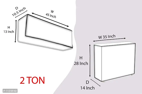 Da Anushi Split AC Cover Set of Indoor and Outdoor Unit for 2 Ton Capacity Attractive Digital Prints/Dustproof/Water Resistant (Black Dot)-thumb4