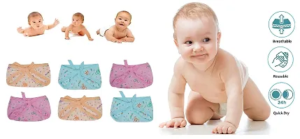 Da Anushi Baby Hosiery Cotton Nappy Langot Washable and Reusable Plain Solid Cloth Langot/Cloth diaper/U Shaped/Nappy Tying Langot For Baby Boys and Baby Girls - Pack of 6 (Small) (Multicolor)-thumb4