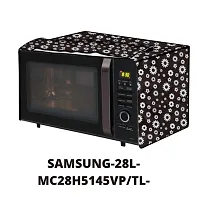 Da Anushi Full Closure Microwave Oven Top Cover for Samsung 28L MC28H5145VP/TL Convection Microwave Oven with PVC Attractive Digital Prints/Dustproof/Water Resistant-Black Flower-thumb4