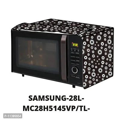 Da Anushi Full Closure Microwave Oven Top Cover for Samsung 28L MC28H5145VP/TL Convection Microwave Oven with PVC Attractive Digital Prints/Dustproof/Water Resistant-Black Flower-thumb5