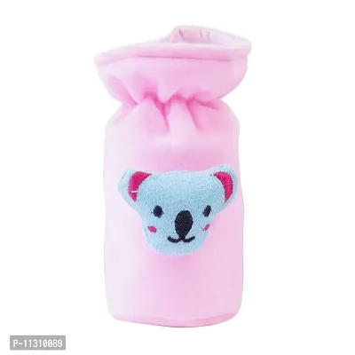 DA Anushi Soft Plush Stretchable Baby Feeding Bottle Cover Easy to Hold Strap with Cute Animated Cartoon| Suitable for 60-125 Ml Feeding Bottle(Light Pink-Yellow)-thumb2
