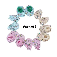 Da Anushi Soft Cotton Printed Baby Mittens and Booties Combo Set With 1 Pair Hand Mittens (Gloves) and 1 Pair Of Leg Booties (Socks), 0 to 4 Months-Pack of 3 (Multicolor)-thumb3