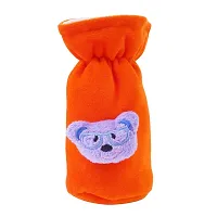 DA Anushi Soft Plush Stretchable Baby Feeding Bottle Cover Easy to Hold Strap with Cute Animated Cartoon| Suitable for 60-125 Ml Feeding Bottle(Orange-Yellow)-thumb1