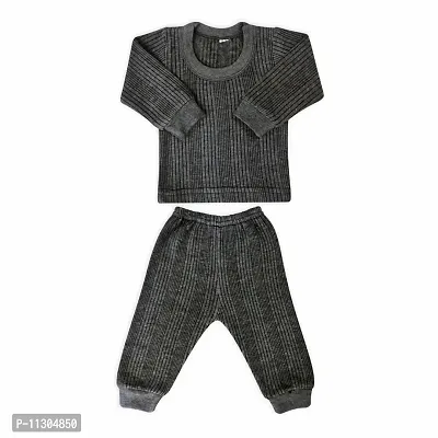 Da Anushi Baby Winterwear Ultra-Warm Super Soft Milanch Round Neck, Full Sleeves, Thermal Top and Pyjama Set/Winter Wear Suit For Baby Boy's & Baby Girl's (Grey, 6-9 Months)
