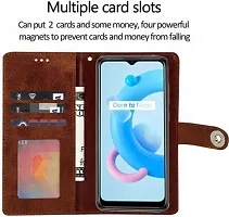 A Flip Cover for Realme C21Y Brown Dual Protection-thumb3