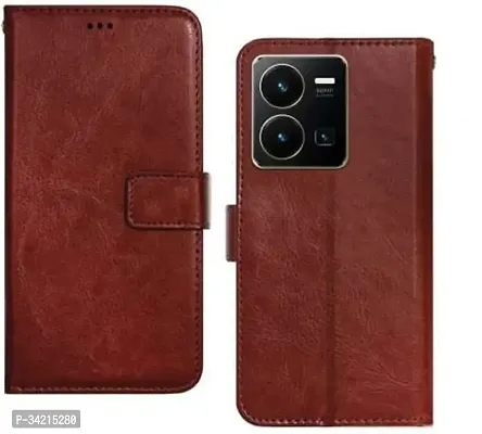 Stylish Artificial Leather Flip Cover for Vivo Y35, V2205,y35, Vivo Y35