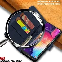 A Flip Cover for Samsung Galaxy A50 Blue Dual Protection-thumb3