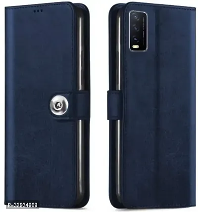 A Flip Cover for Vivo Y12s Blue Dual Protection-thumb0