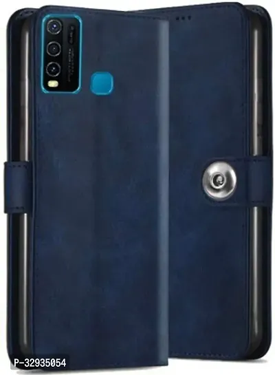 A Flip Cover for Vivo Y50 Blue Dual Protection-thumb0