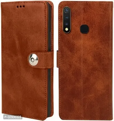 A Flip Cover for Vivo U20 Brown Dual Protection