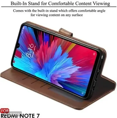 Flip Cover for Xiaomi Redmi Note 7 Brown Dual Protection-thumb3