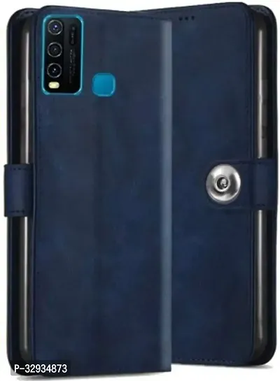 A Flip Cover for Vivo Y20 Blue Dual Protection-thumb0