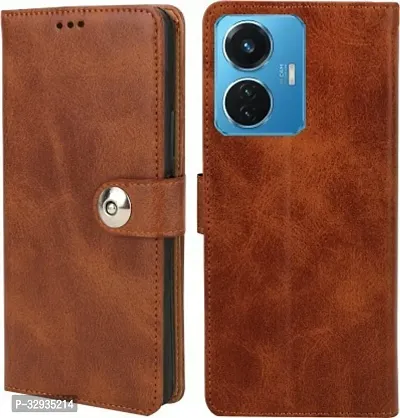 A Flip Cover for Vivo T1 44W Brown Dual Protection-thumb0