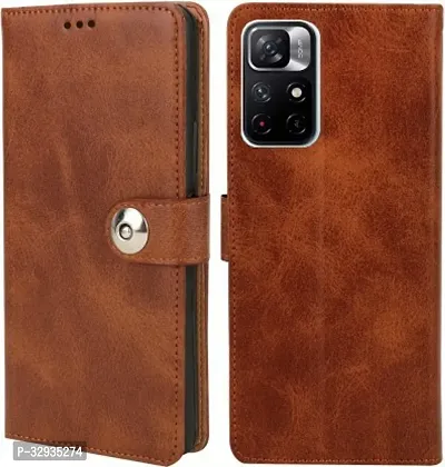 A Flip Cover for Poco M4 Pro 5G Brown-thumb0