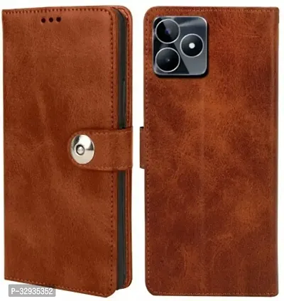 A Flip Cover for Realme C51  Realme C53  Realme Narzo N53 Brown