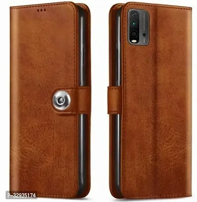 Flip Cover for Mi Redmi 9 Power Brown Dual Protection-thumb0