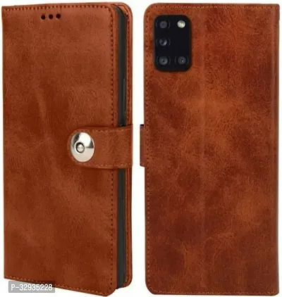 A Flip Cover for Samsung Galaxy A31 Brown Dual Protection