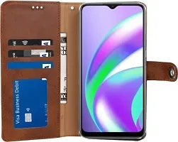 A Flip Cover for Oppo A15 2020 Brown Dual Protection-thumb4