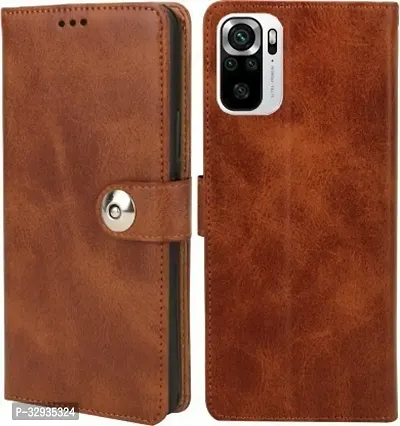 Flip Cover for Mi Redmi Note 10s Brown Dual Protection