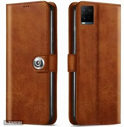 A Flip Cover for Vivo Y21A Brown Dual Protection