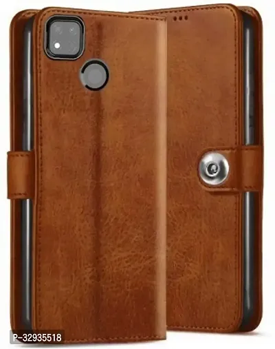 A Flip Cover for Poco C31 Brown Dual Protection-thumb0