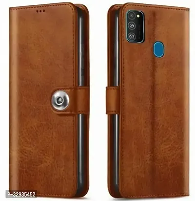 A Flip Cover for Samsung Galaxy M21 Brown Dual Protection Pack of 1-thumb0