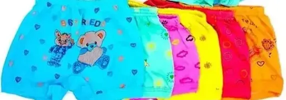 Stylish Fancy Cotton Printed Panty For Kids Pack Of 6