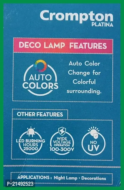 HOME APPLIANCES AUTO COLORS PLATINA LED 0.5 Watt Standard B22 LED Bulb , DECO LAMP (Pack of 6) , 25000 HOURS?-thumb3