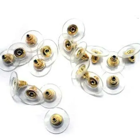 Sparkle Hypoallergenic Bullet Clutch Earring Backs with Silicone Pad Earring Backings Studs Safety Backs Stoppers 100 Pieces