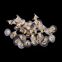 Sparkle Hypoallergenic Bullet Clutch Earring Backs with Silicone Pad Earring Backings Studs Safety Backs Stoppers 100 Pieces-thumb3