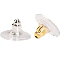 Sparkle Hypoallergenic Bullet Clutch Earring Backs with Silicone Pad Earring Backings Studs Safety Backs Stoppers 100 Pieces-thumb2