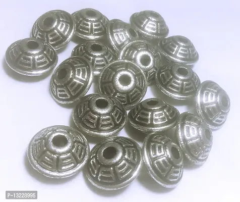 100Pcs of Artisy Acrylic -Beads-16x10mm in Silver Antique Colour
