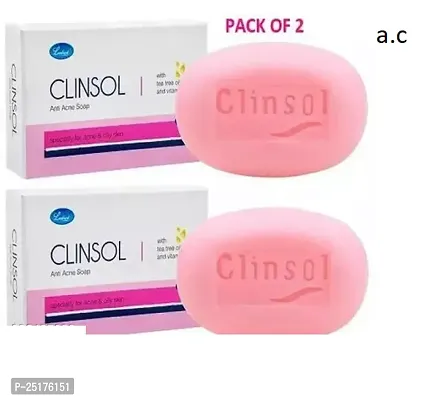 CLINSOL ANTI-ACNE SOAP FOR ACNE AND PIMPLE FREE SKIN, TEA TREE OIL AND VITAMIN E 75G EACH - PACK OF 2-thumb0