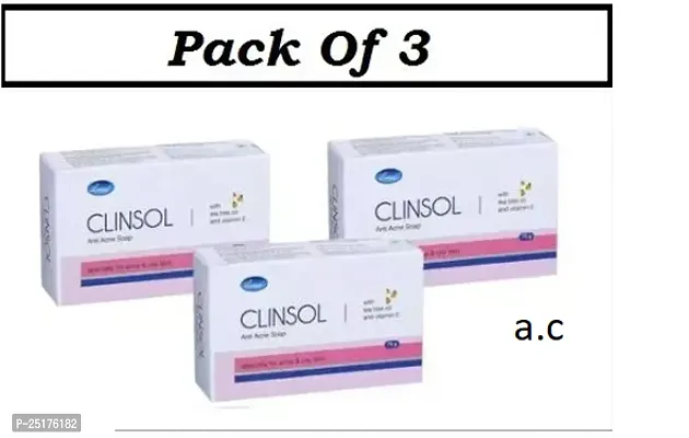 CLINSOL SOAP TEA TREE OIL AND VITAMIN E 75G EACH - PACK OF 3-thumb0