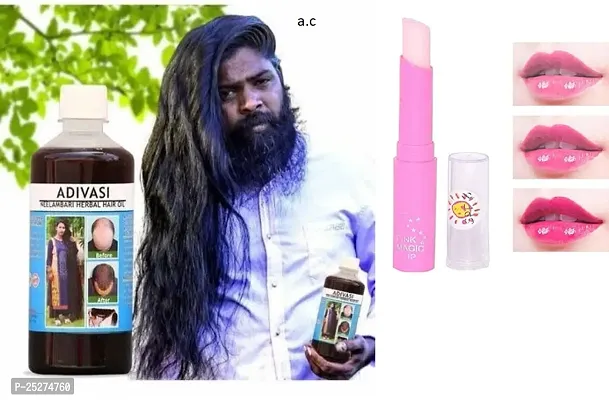 Adivasi hair oil 50 ml with pink magic lip balm pack of 1-thumb0