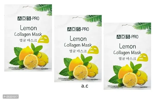 professional lemon collegen mask pack of 3-thumb0