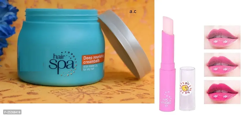 deep nourshing hair spa with pink magic lip balm