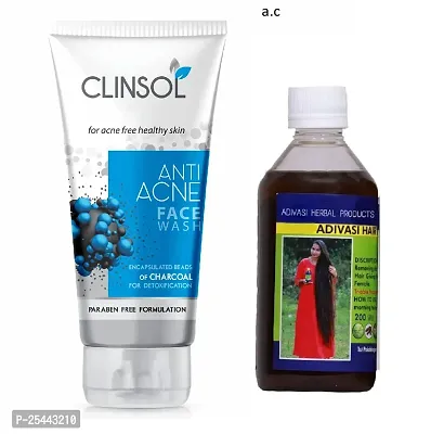 Adivasi hair oil with clinsol face wash combo