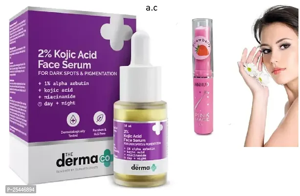 pink magic lip balm and 2 % kojic acid face serum pack of 1