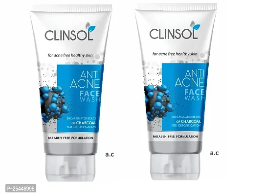 Leeford Men  Women's Clinsol Anti Acne Charcoal Face Wash pack of 2