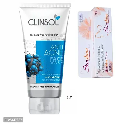 Clinsol face wash and skin shine cream combo