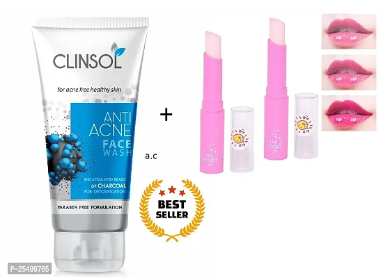 professional clinsol face wash with pink magic lip balm pack of 2-thumb0