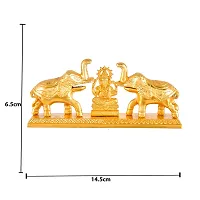 CraftJunction Handcrafted Metal Lord Ganesha Roli Chawal Box with Elephant Decorative Showpiece (7 cm, Golden)-thumb4