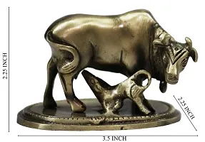 Craftjunction Handcrafted Brass Cow and Calf Showpiece Figurine(2.25 * 3.5 * 2.25 Inches)-thumb2