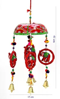 Craft Junction Handcrafted Rajasthani Bell Elephant Design Wall Hanging Decorative Showpiece Figurine-thumb1