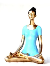 Craft Junction Handpainted Yaga Lady Position Decorative Decorative Showpiece - 18 cm (Polyresin, Multicolor)-thumb2